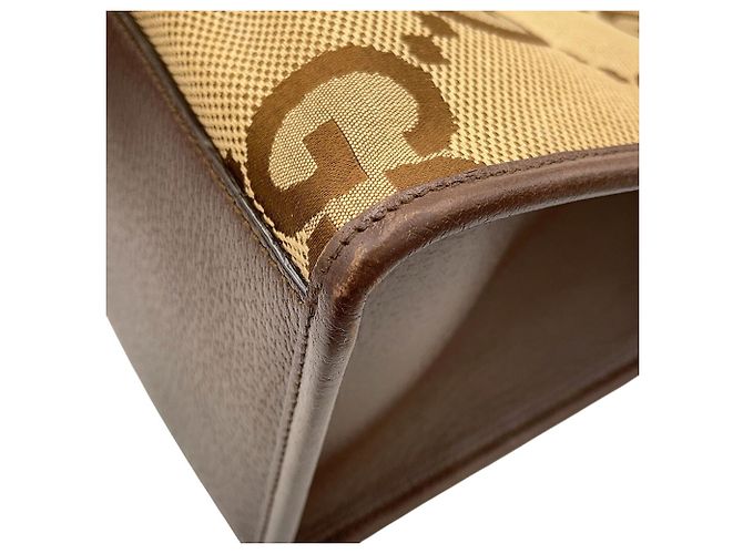 Gucci Jumbo GG Canvas Leder Tote Bag Braun Beige - Ansicht 7