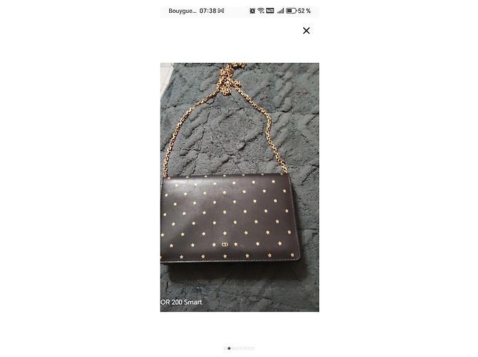 Dior Pochette pelle nera stelle dorate Nero D'oro - vista 2