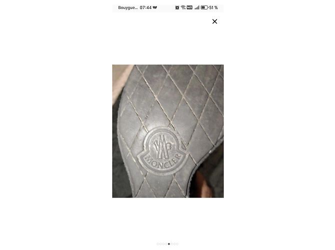 Moncler Stivali con Zeppa in Pelle e Camoscio Nero - vista 5
