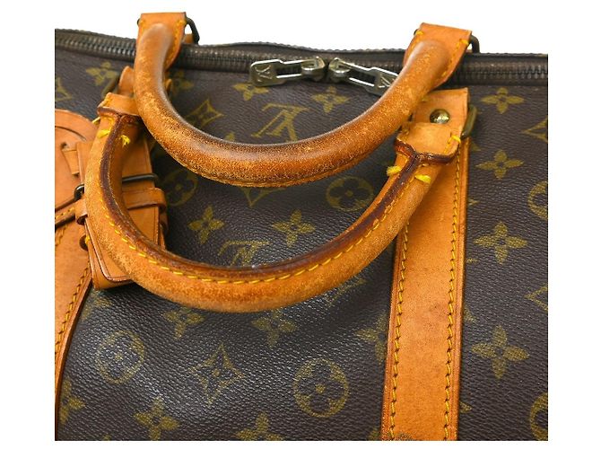 Borsa Keepall Louis Vuitton in tela Monogram 60 Marrone - vista 7