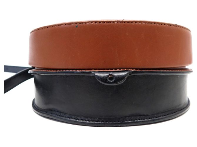 BORSA A MANO LOEWE HEEL DUO A894A01X02 IN PELLE MARRONE & NERO TRACULLA - vista 12