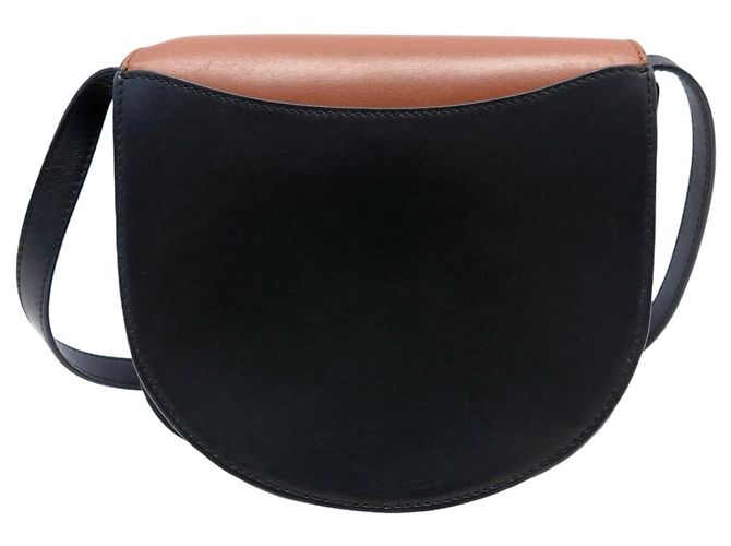 BORSA A MANO LOEWE HEEL DUO A894A01X02 IN PELLE MARRONE & NERO TRACULLA - vista 2