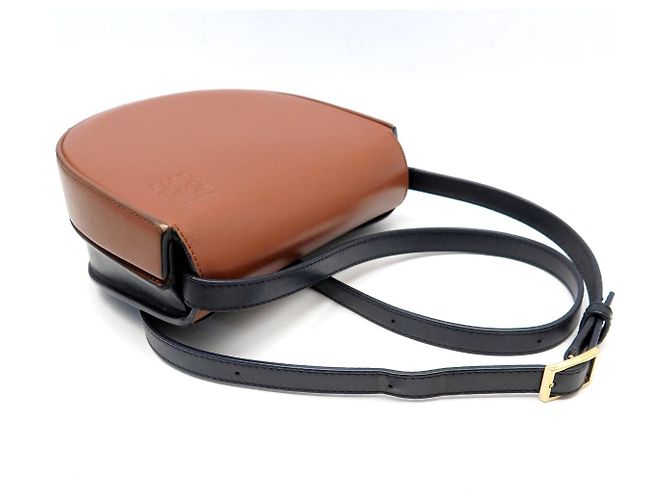 BORSA A MANO LOEWE HEEL DUO A894A01X02 IN PELLE MARRONE & NERO TRACULLA - vista 4
