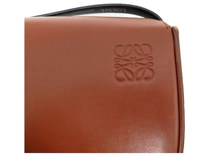 BORSA A MANO LOEWE HEEL DUO A894A01X02 IN PELLE MARRONE & NERO TRACULLA - vista 6