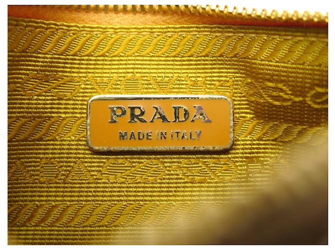 NEUER PRADA KARTENHALTER 1M1154 AUS STRAUSSENLEDER SONNENGELB - Ansicht 7