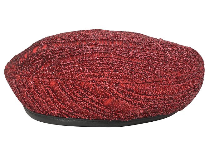 Eugenia Kim Solid Beret aus rotem Tweed Bordeaux - Ansicht 2