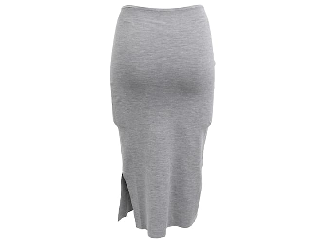 Falda midi Joseph en algodón gris - vista 3
