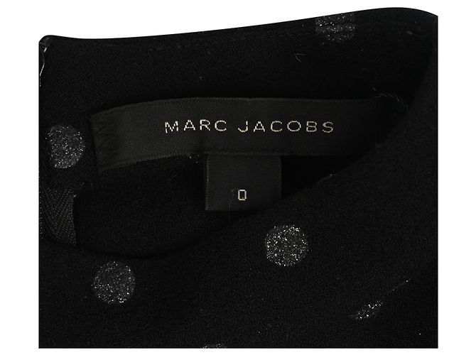 Top aderente a maniche corte con collo chiuso a pois Marc Jacobs in viscosa nera Nero - vista 4