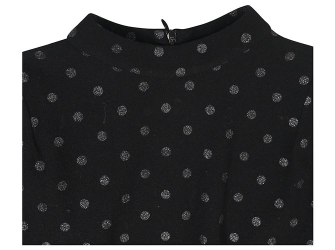 Top aderente a maniche corte con collo chiuso a pois Marc Jacobs in viscosa nera Nero - vista 5