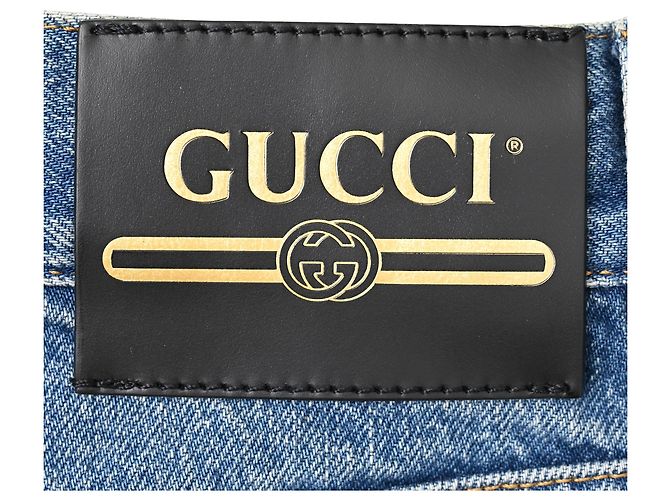 Gucci High-Rise Straight-Leg Jeans aus blauer Baumwolle - Ansicht 13