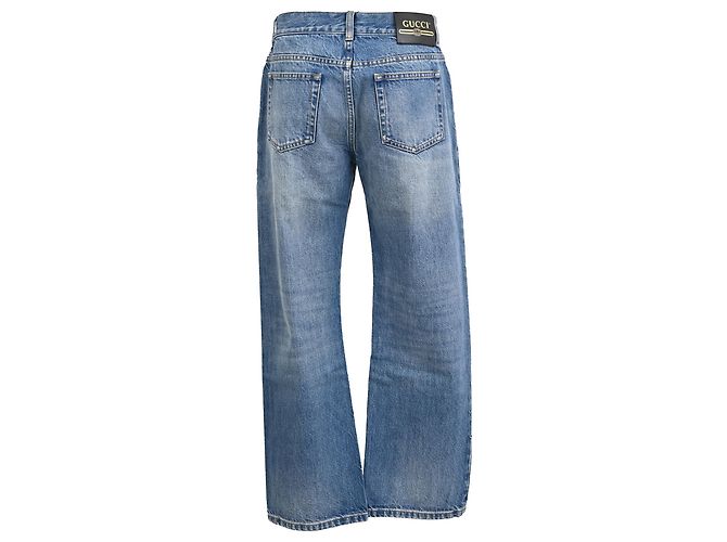 Gucci High-Rise Straight-Leg Jeans aus blauer Baumwolle - Ansicht 3