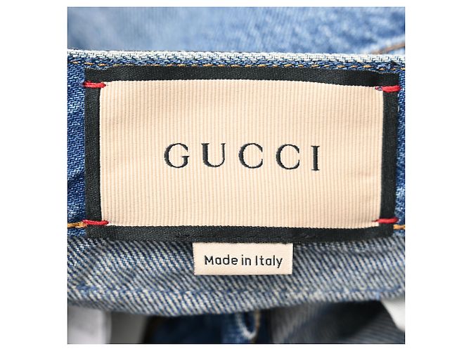 Gucci High-Rise Straight-Leg Jeans aus blauer Baumwolle - Ansicht 4