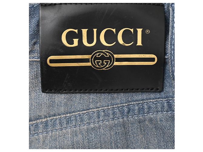 Jeans Gucci Washed Bell-Bottom in cotone blu - vista 10