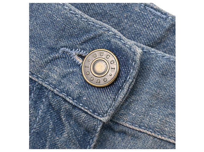Jeans Gucci Washed Bell-Bottom in cotone blu - vista 11