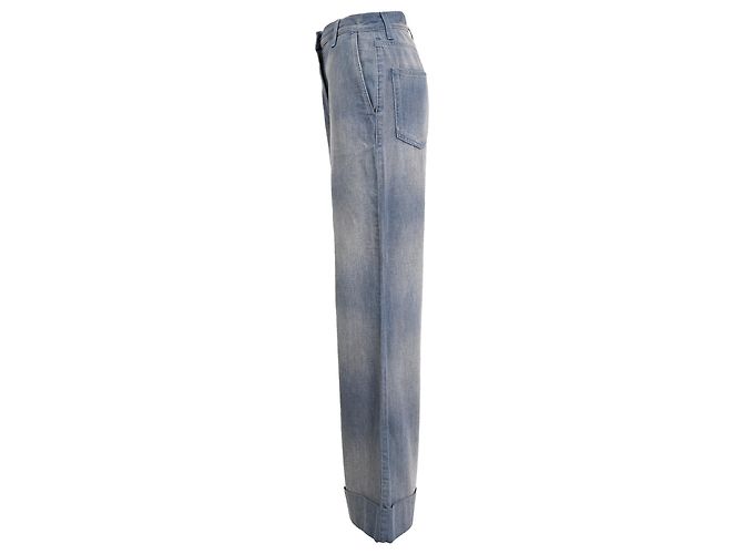 Jeans Gucci Washed Bell-Bottom in cotone blu - vista 2