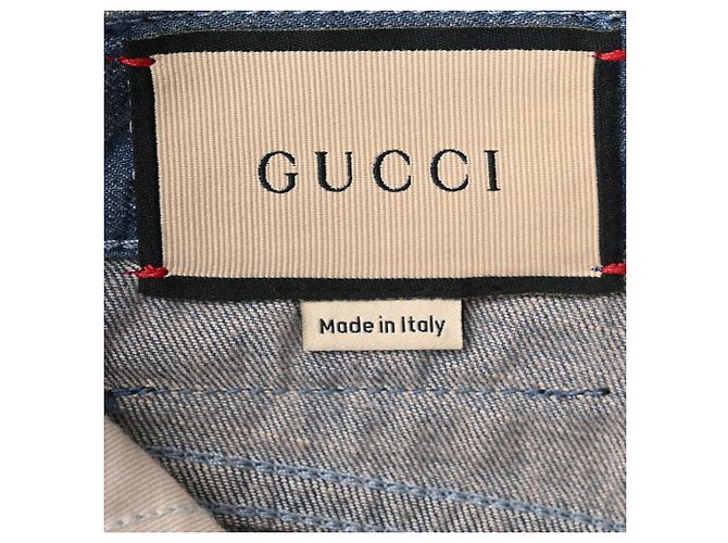 Jeans Gucci Washed Bell-Bottom in cotone blu - vista 4