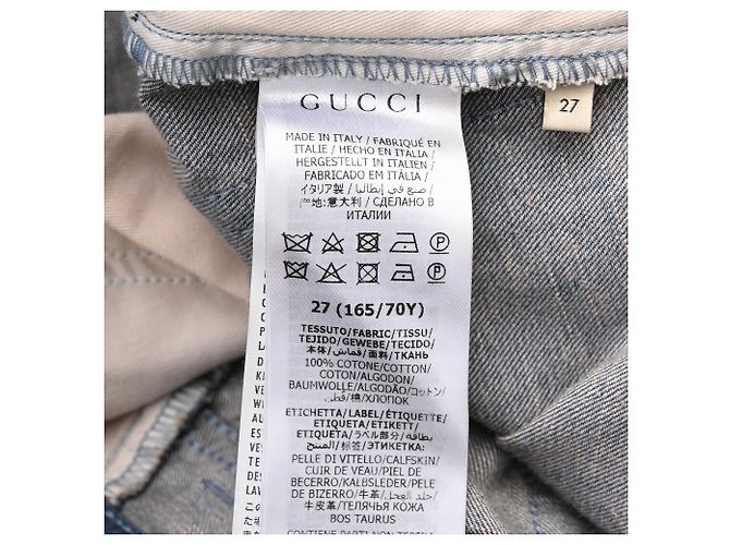 Jeans Gucci Washed Bell-Bottom in cotone blu - vista 6