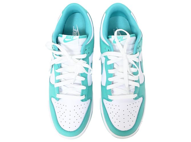 Sneakers Nike Dunk Low Clear Jade in pelle turchese - vista 11