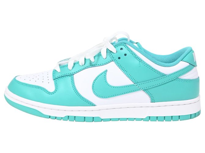 Sneakers Nike Dunk Low Clear Jade in pelle turchese - vista 3