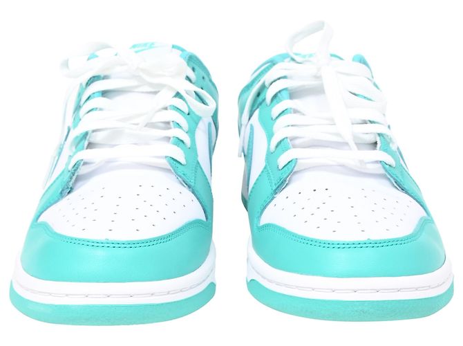 Sneakers Nike Dunk Low Clear Jade in pelle turchese - vista 4