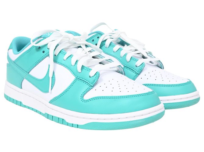 Sneakers Nike Dunk Low Clear Jade in pelle turchese - vista 8