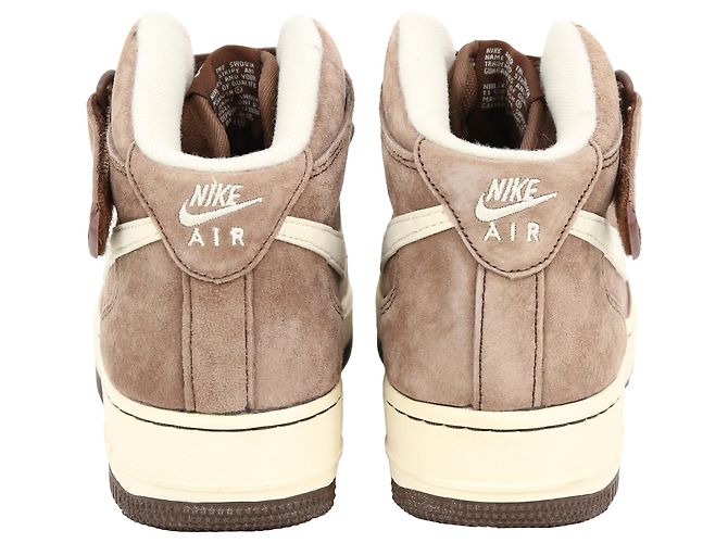 Nike Air Force 1 Mid Chocolate Sneakers in Brown Suede Red - view 3