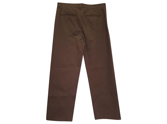 Totême Straight Leg Hose aus brauner Baumwolle Rot - Ansicht 2
