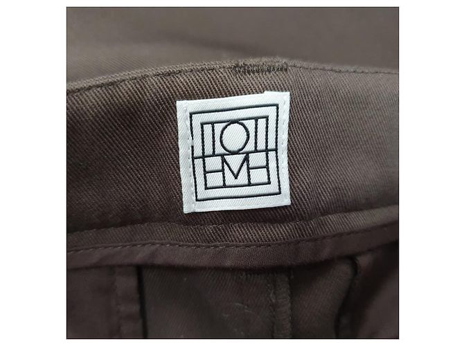 Totême Straight Leg Hose aus brauner Baumwolle Rot - Ansicht 3