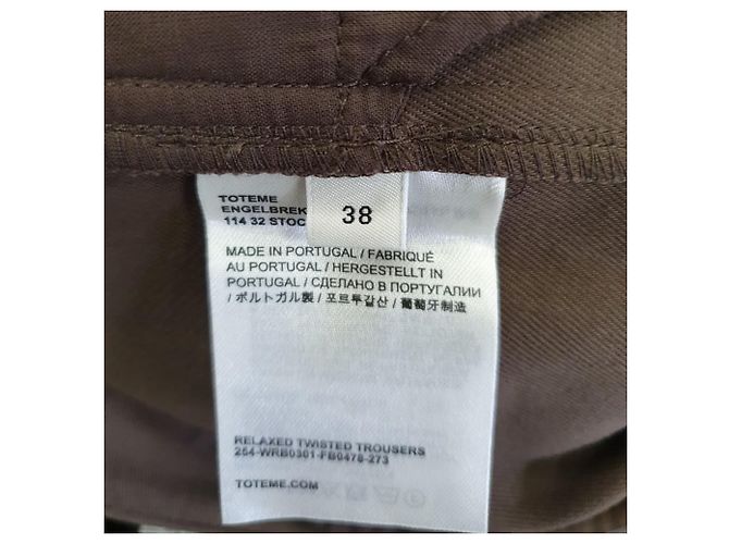 Totême Straight Leg Hose aus brauner Baumwolle Rot - Ansicht 4