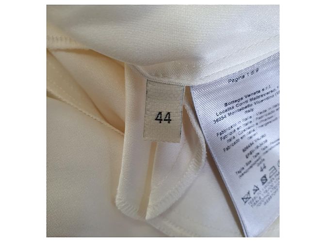 Vestido con cinturón Bottega Veneta en seda blanco roto Crudo - vista 6