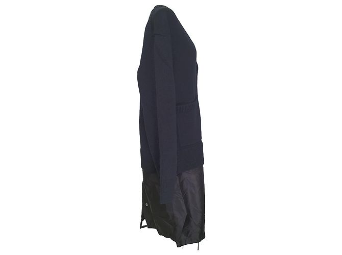 Burberry Perren Contrast Nylon Panel Cardigan aus schwarzer Wolle - Ansicht 2