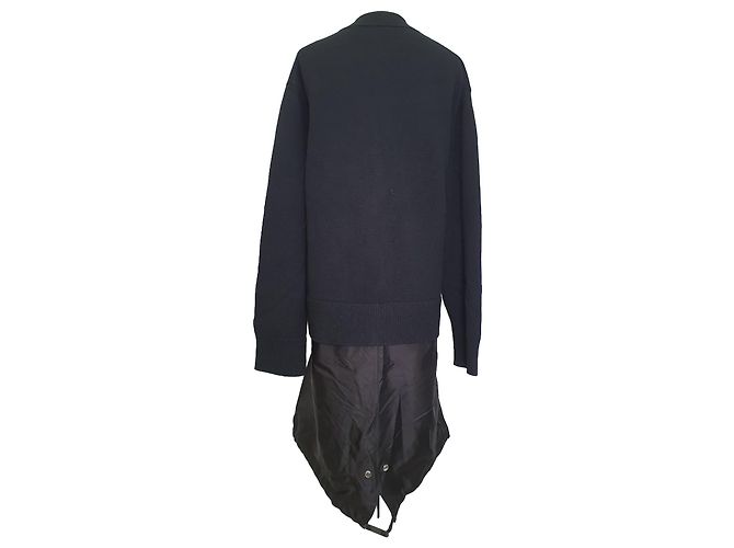 Burberry Perren Contrast Nylon Panel Cardigan aus schwarzer Wolle - Ansicht 3