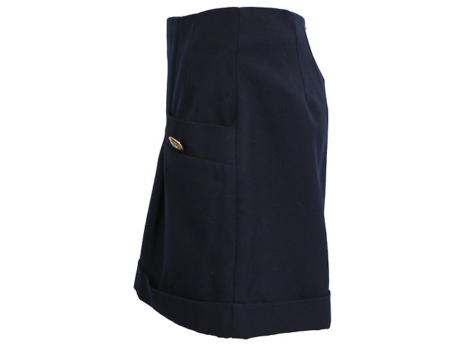 Sandro Twill High Waist Shorts aus Polyester in Navy Blue Blau Marineblau - Ansicht 2