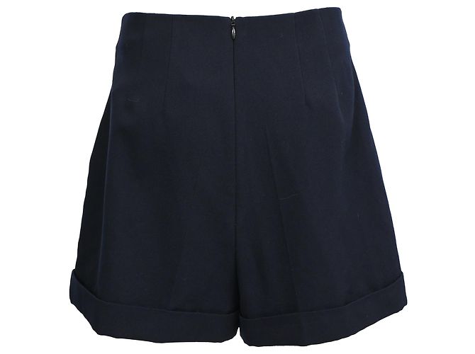 Sandro Twill High Waist Shorts aus Polyester in Navy Blue Blau Marineblau - Ansicht 3