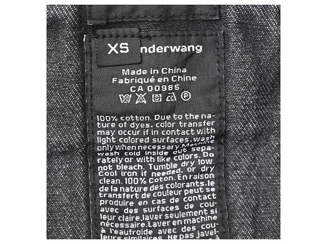 Giacca di jeans Alexander Wang con patch logo in cotone grigio - vista 6