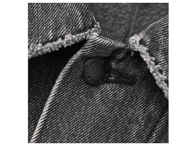 Giacca di jeans Alexander Wang con patch logo in cotone grigio - vista 8