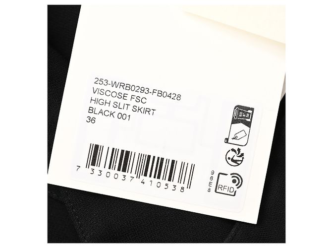 Totême Maxi-Rock mit hohem Schlitz aus schwarzer Viskose - Ansicht 7