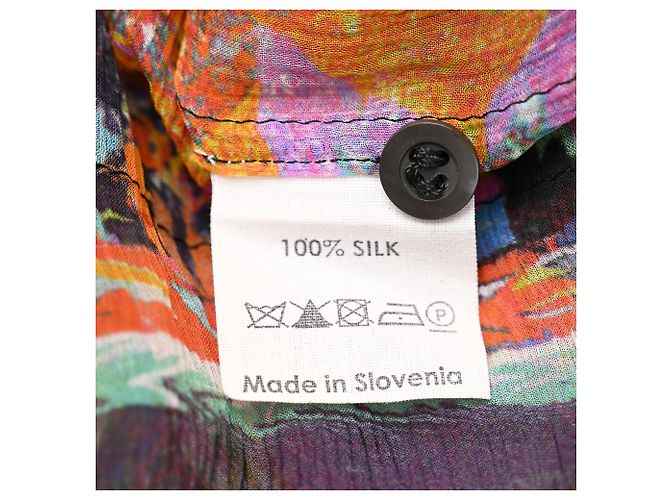 Vestido transparente estampado Dries Van Noten em seda multicolorida Multicor - vista 6