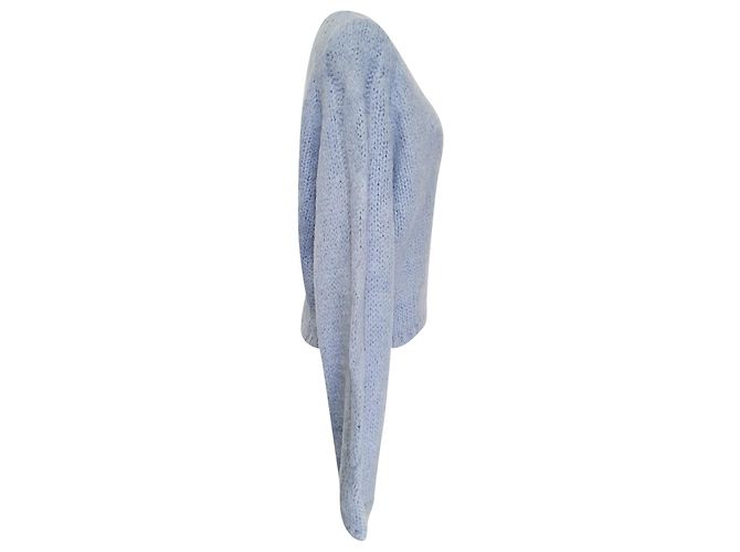 JW Anderson Cropped Cable Knit Pullover aus Acryl in Hellblau - Ansicht 2