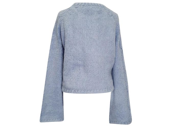 JW Anderson Cropped Cable Knit Pullover aus Acryl in Hellblau - Ansicht 3
