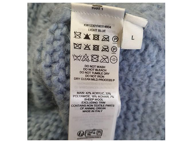 JW Anderson Cropped Cable Knit Pullover aus Acryl in Hellblau - Ansicht 6