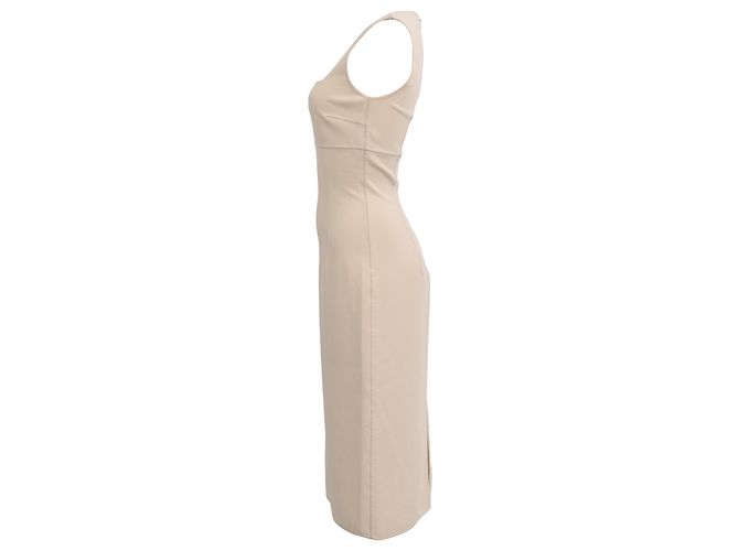 Abito midi con scollo quadrato Michael Kors in lana ecru Bianco Crudo - vista 2