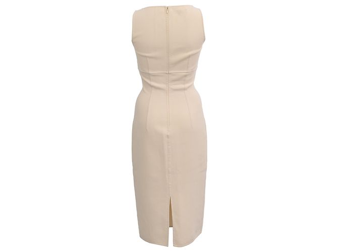 Abito midi con scollo quadrato Michael Kors in lana ecru Bianco Crudo - vista 3