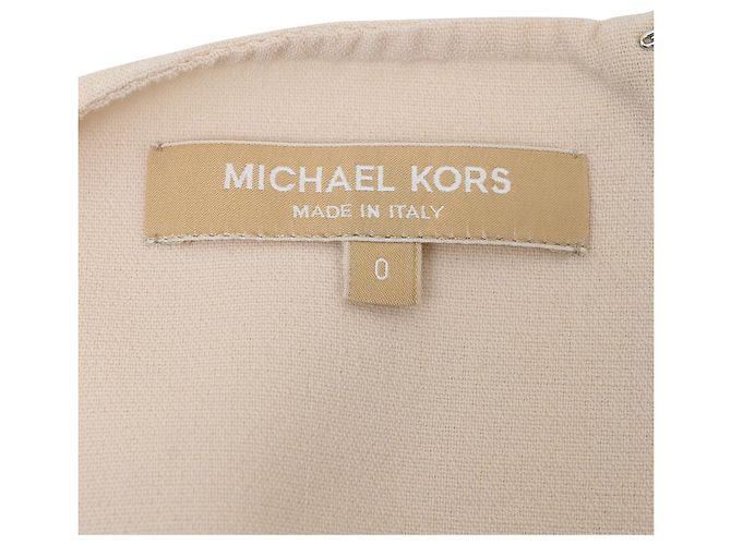 Abito midi con scollo quadrato Michael Kors in lana ecru Bianco Crudo - vista 4
