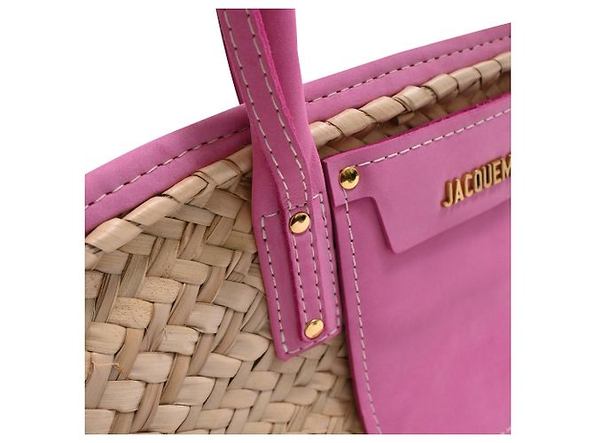Jacquemus Le Panier Tote Bag aus rosa Raffia Pink - Ansicht 10