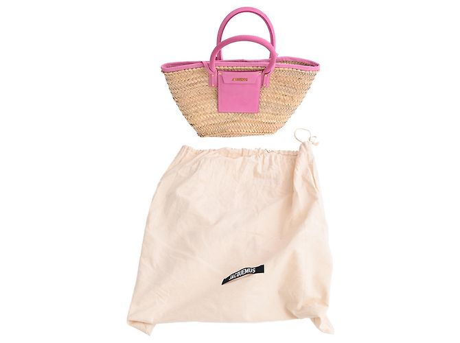 Jacquemus Le Panier Tote Bag aus rosa Raffia Pink - Ansicht 11