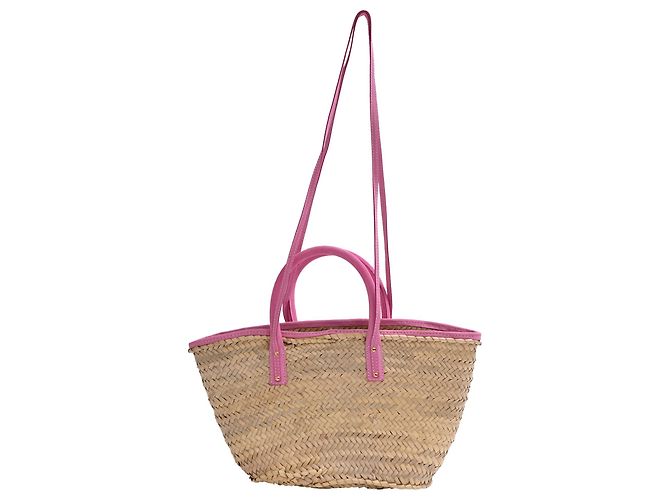 Jacquemus Le Panier Tote Bag aus rosa Raffia Pink - Ansicht 3