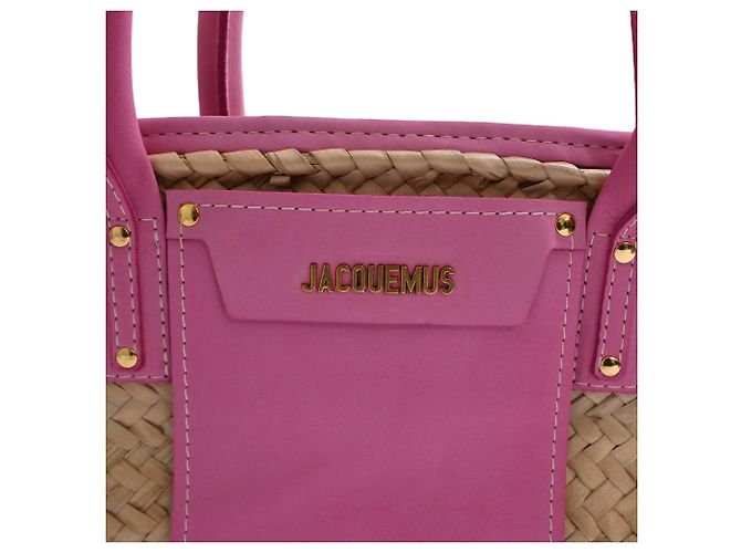 Jacquemus Le Panier Tote Bag aus rosa Raffia Pink - Ansicht 6