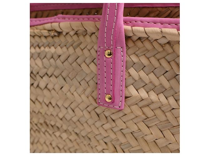 Jacquemus Le Panier Tote Bag aus rosa Raffia Pink - Ansicht 8