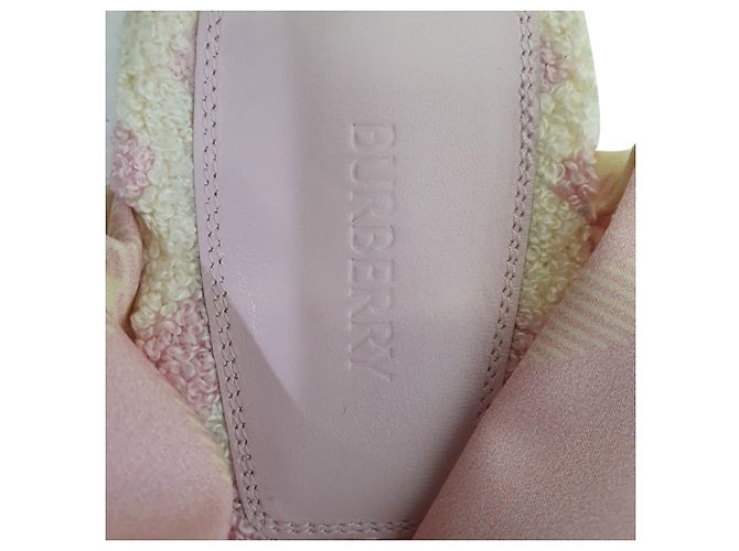 Burberry Check bedruckte Sandalen mit offener Zehenpartie aus rosa Baumwolle Braun Pink - Ansicht 10